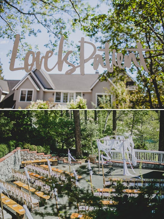 love is patient patio wedding @weddingchicks