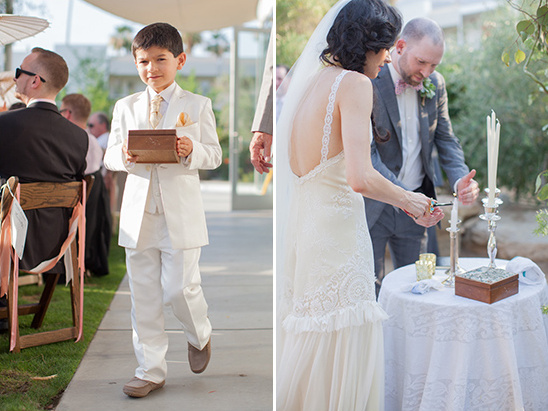 wedding ceremony and ring bearer in white @weddingchicks