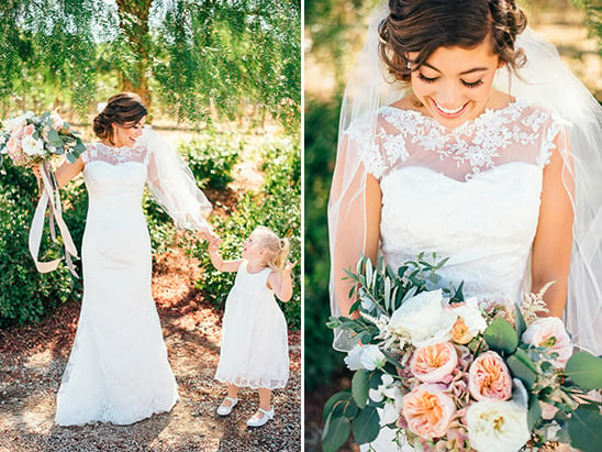 beautiful bride and flower girl @weddingchicks