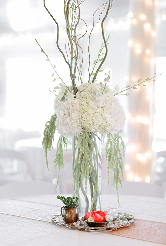 hydrangea centerpiece @weddingchicks