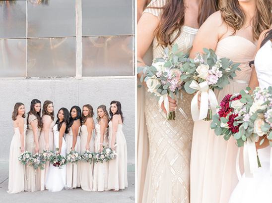 champagne bridesmaids dresses @weddingchicks