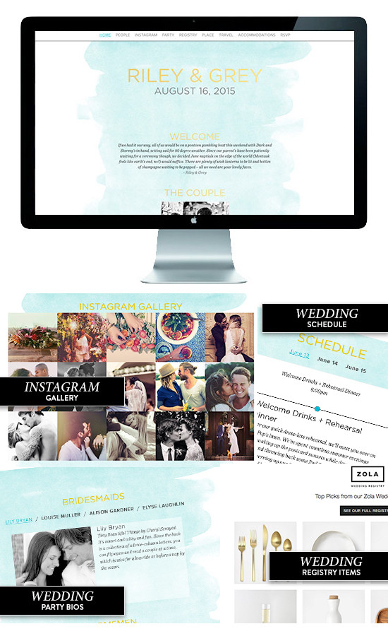 unique wedding websites from Riley &Grey