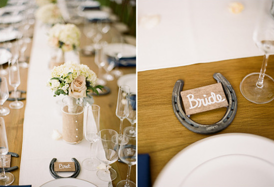 horseshoe placecards @weddingchicks