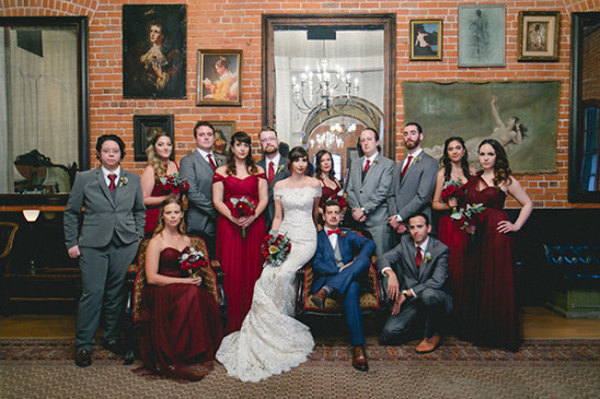 blue and red bridal party @weddingchicks