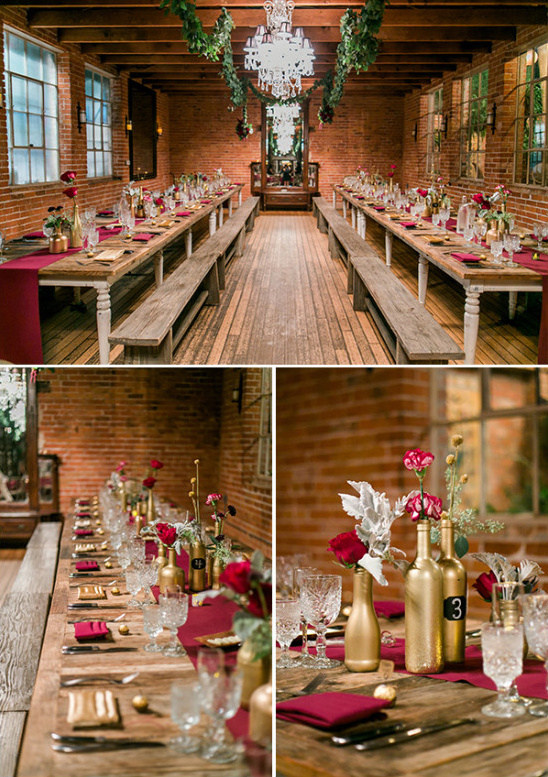 red and gold wedding reception decor @weddingchicks