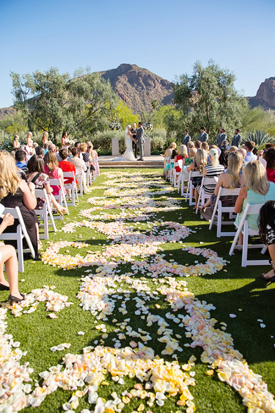 rose petal flower aisle