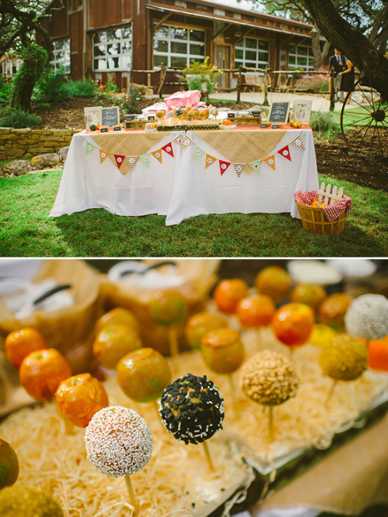 caramel apple bar wedding dessert