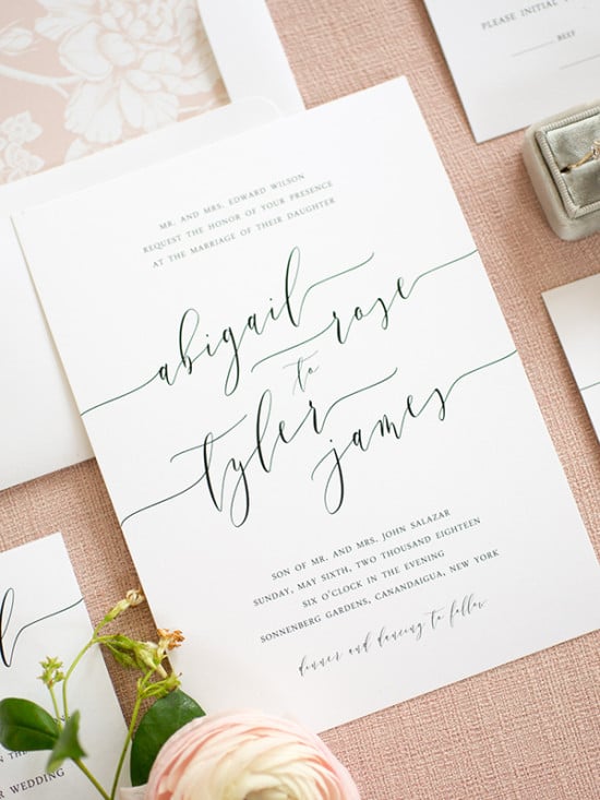 Clean, Simple, Elegant Wedding Invitations from Shine
