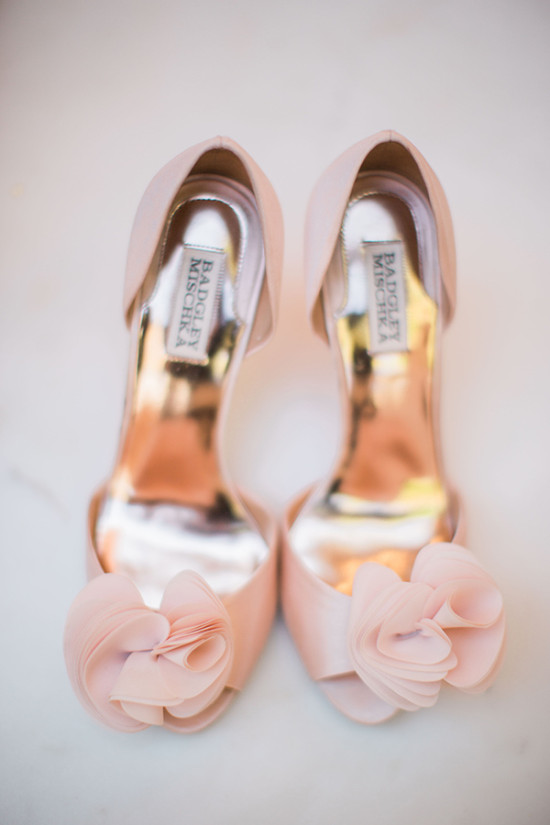 pink Badgley Mischka wedding shoes