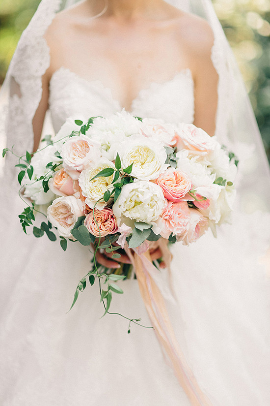 peach wedding bouquet