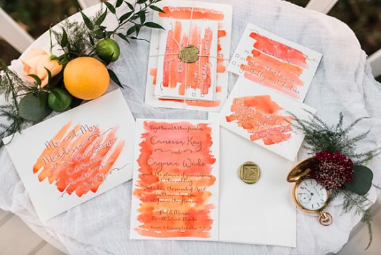 Water color invitation suite