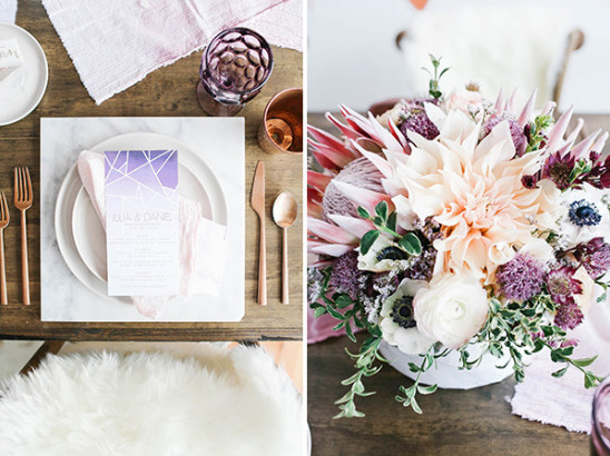 Table place setting and centerpiece