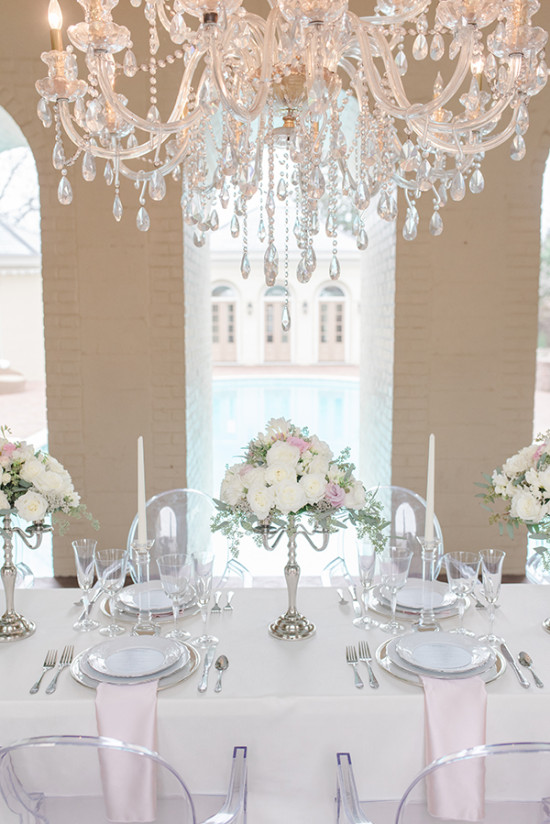 Silver Pink and Crystal Classic Wedding