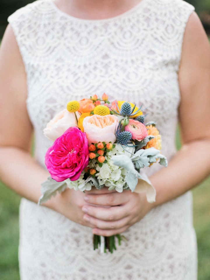 bridesmaids bouquet in bright colors