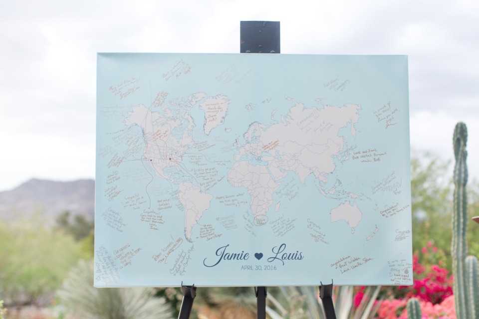 world map wedding guest book