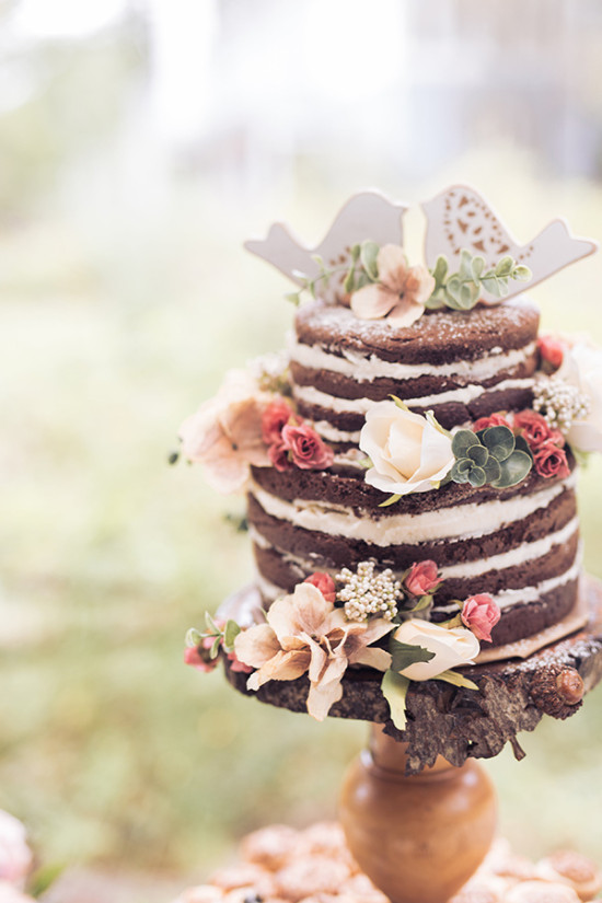 chocolate naked wedding cake