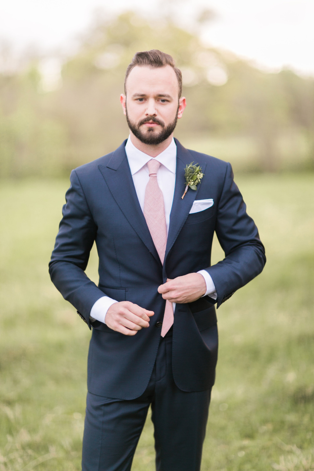 pink and navy groomsmen style