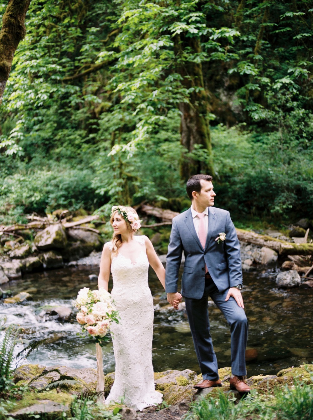 Boho chic outdoor elopement