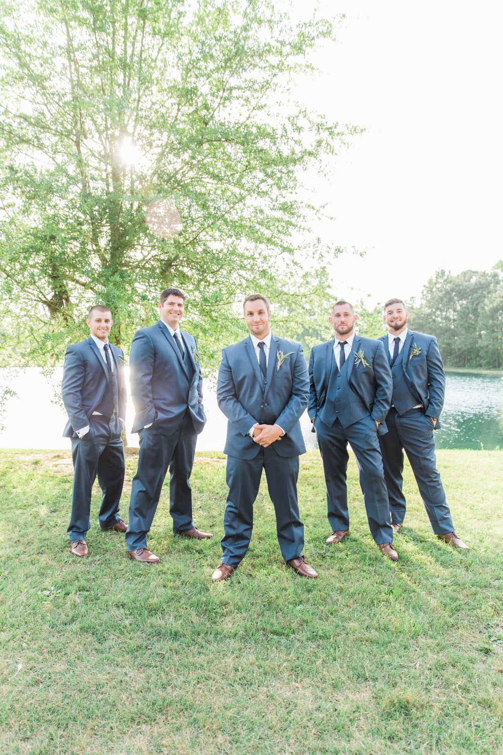 Groomsmen in Navy suits