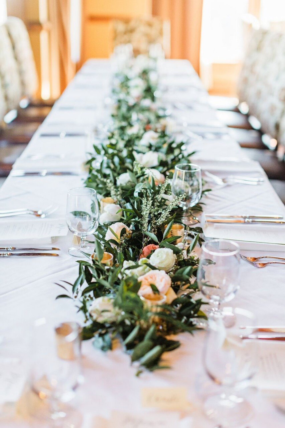 Low floral centerpiece idea