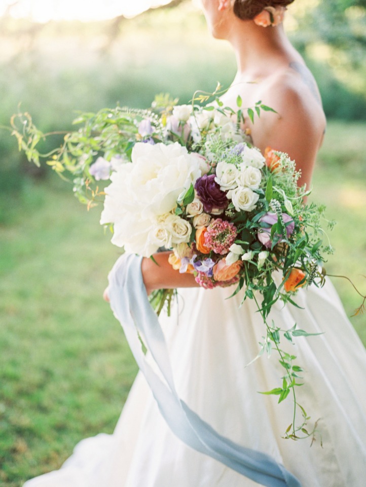 whimsical cascading wedding bouqut