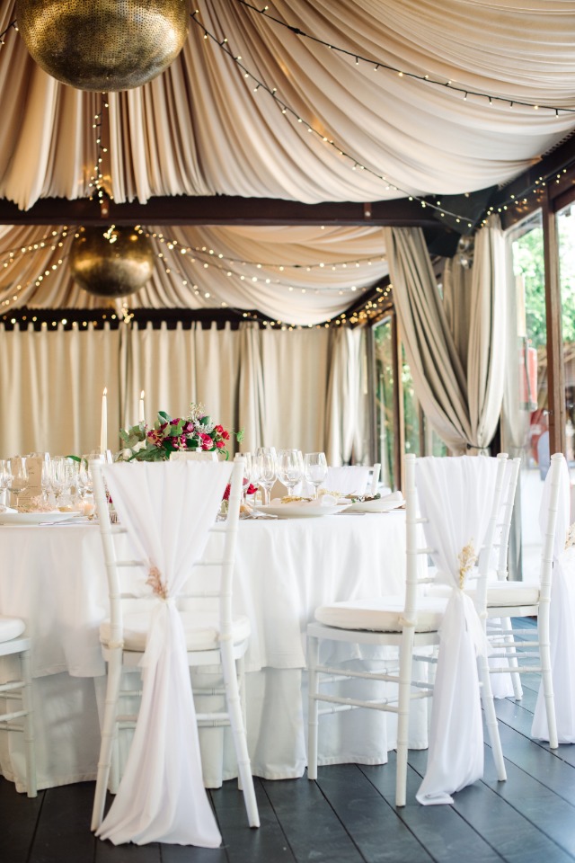 romantic tented wedding reception