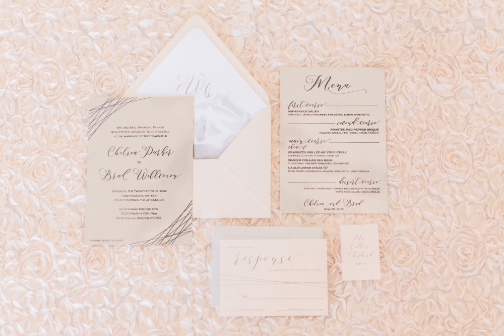 Blush invitation suite