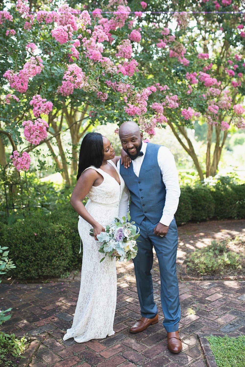 Romantic garden elopement