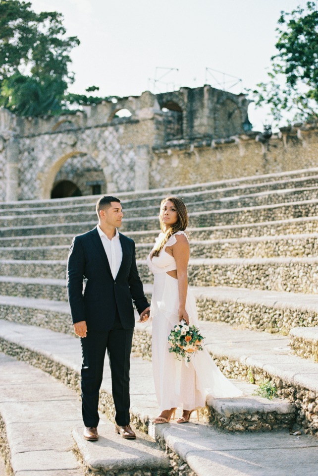 bride and groom on their first wedding anniversary