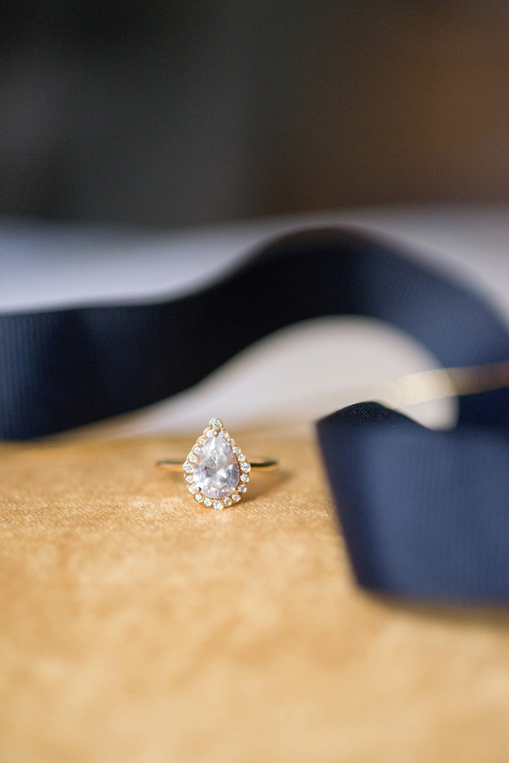 Pear shaped diamond wedding ring