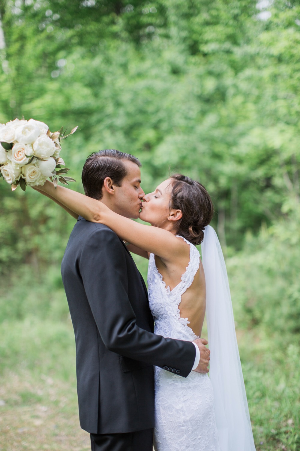 Wedding kiss portrait