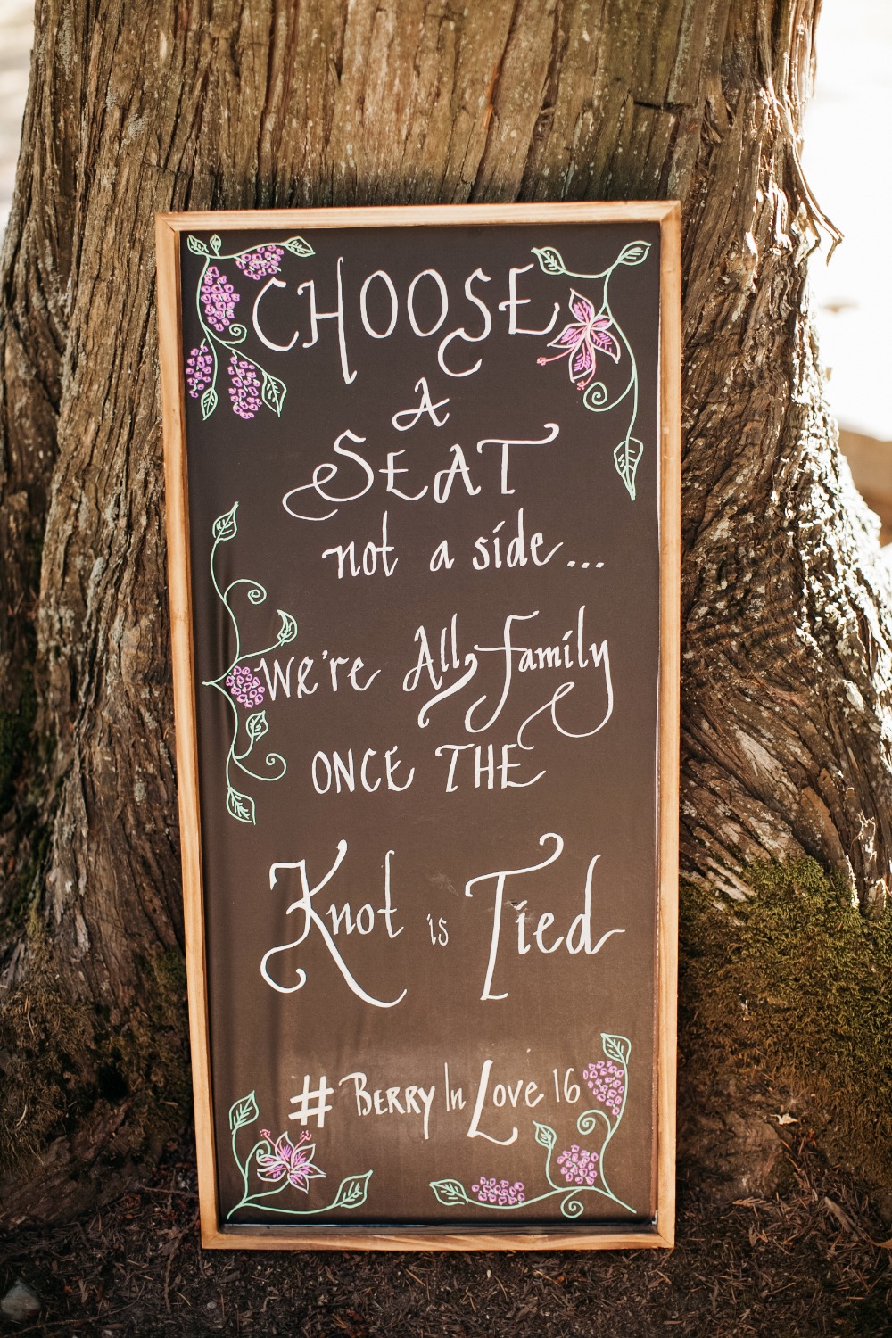 Chalkboard wedding sign