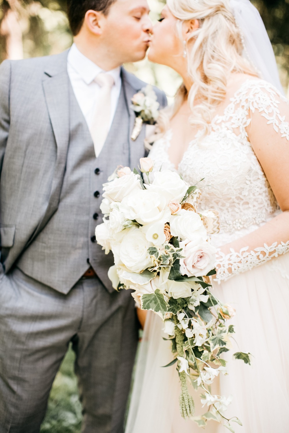 Pretty bride and groom portrait