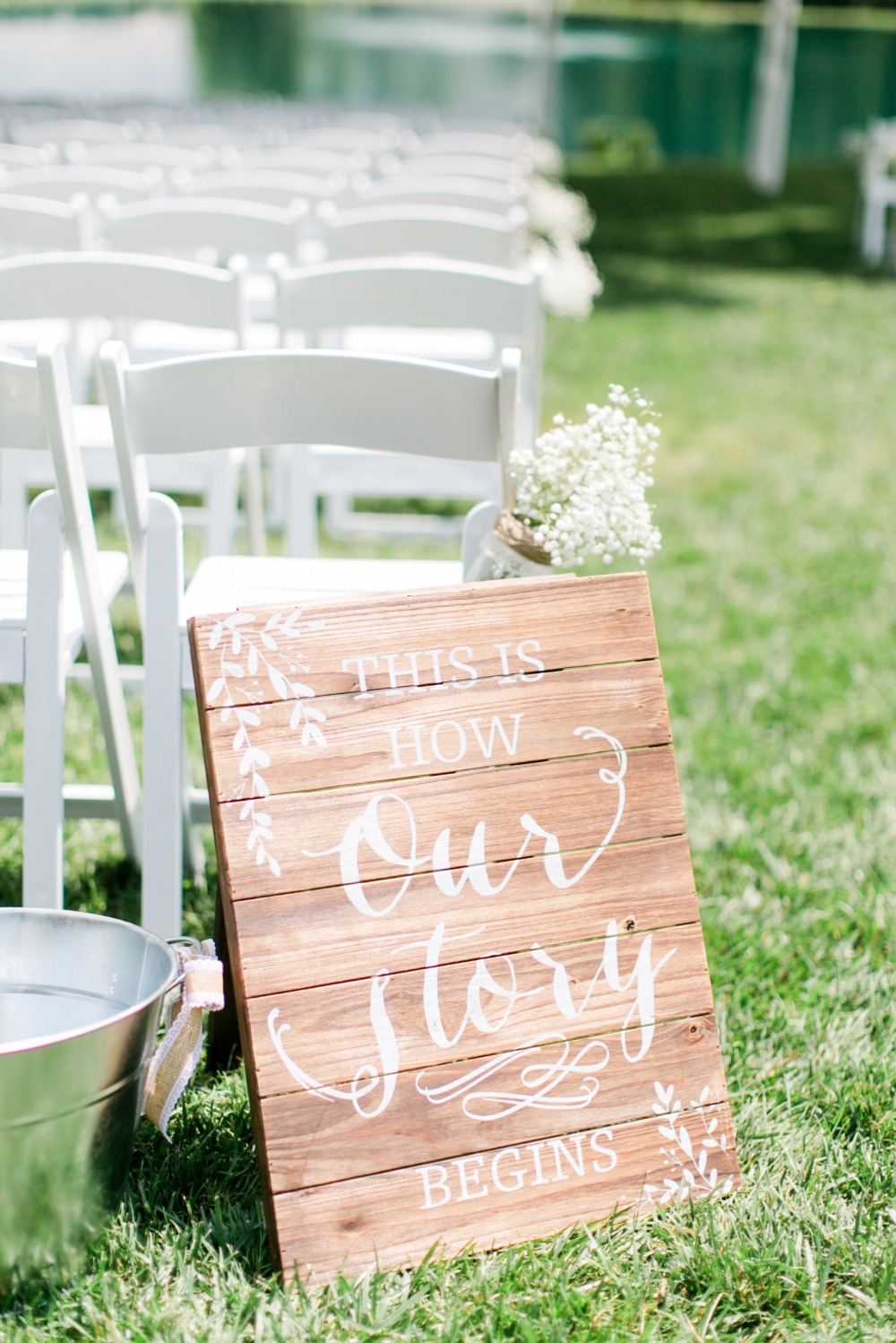 Wood wedding sign