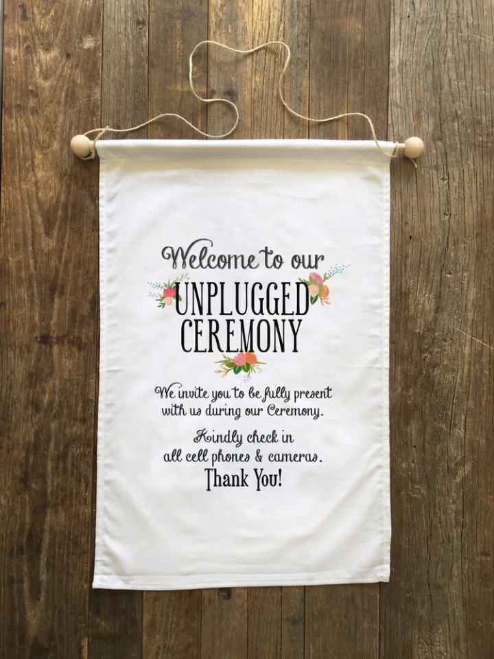 unplugged ceremony sign