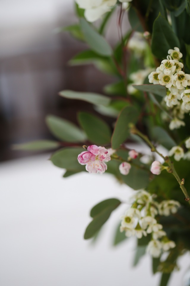 peach tree blossom branches for the reception centerpieces