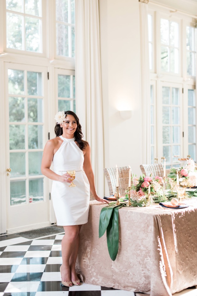 Tropical bridal shower outfit