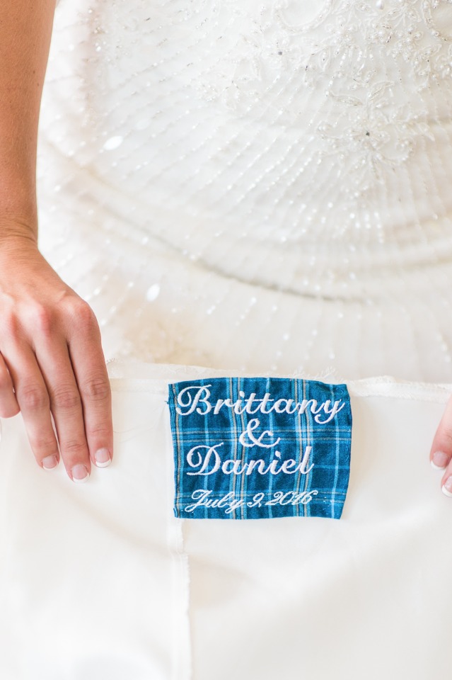 Cute custom patch for wedding dress