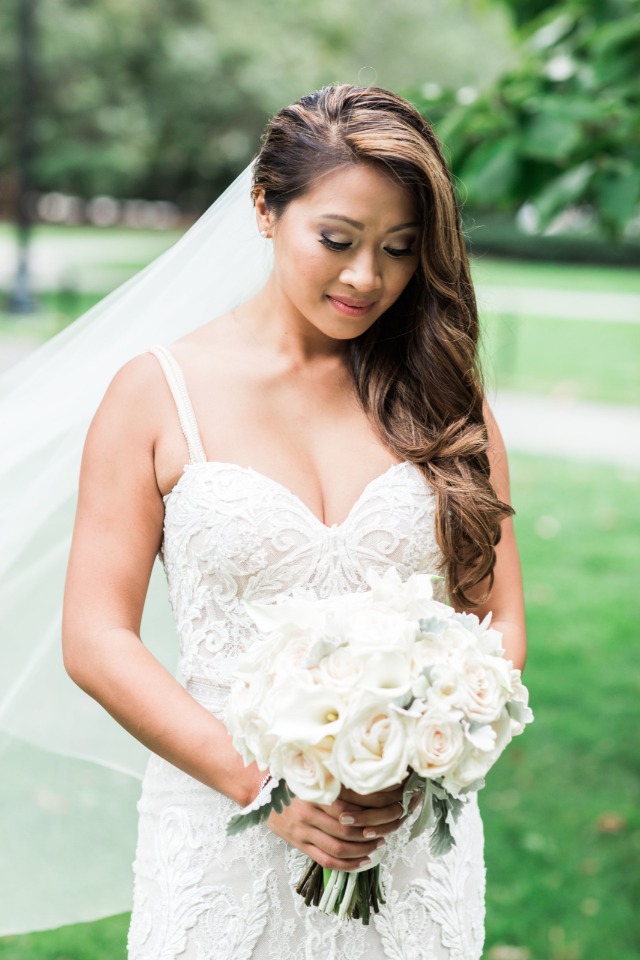 all white wedding bouquet