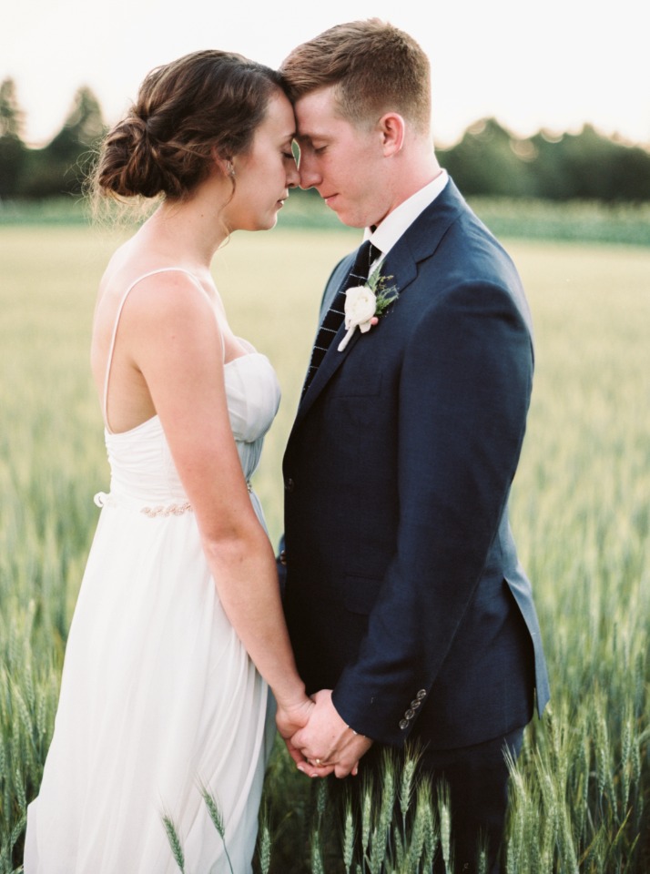 Beautiful bride and groom portrait