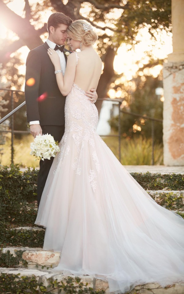 blush pink wedding dress