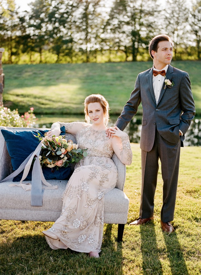 sweet bride and groom golden hour photo shoot