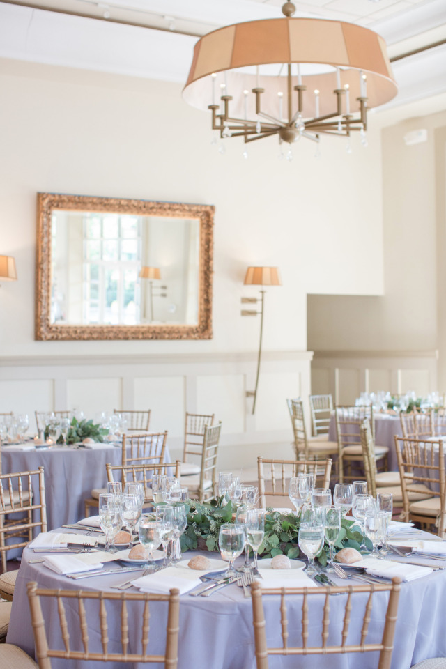 neutral blue wedding reception