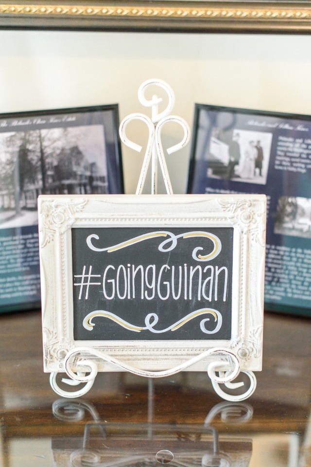 elegant framed chalkboard hashtag sign