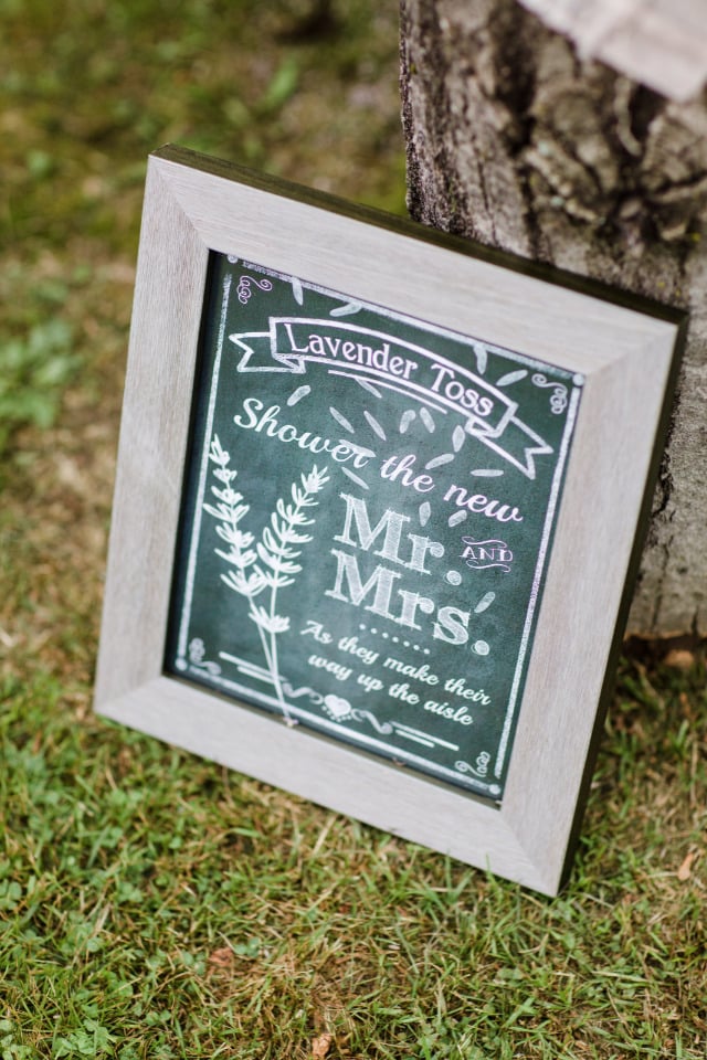 lavender toss wedding sign