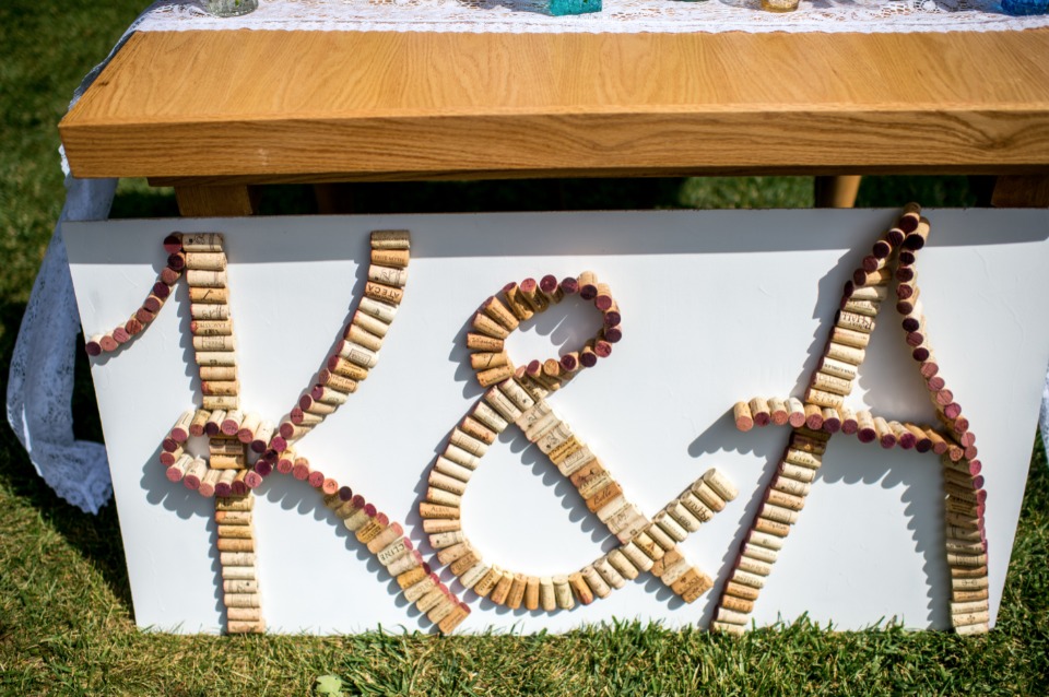 cute cork wedding sign