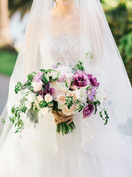 A Touch of Purple Bouquet, Perfect For Your Glam Garden Wedding!