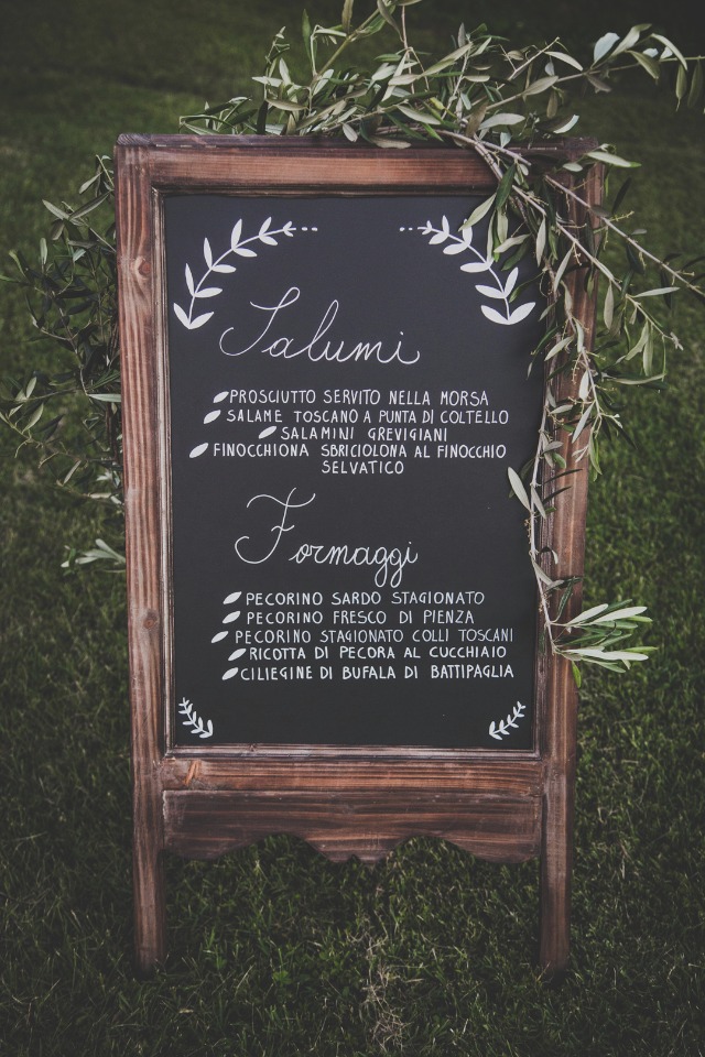 chalkboard wedding menu