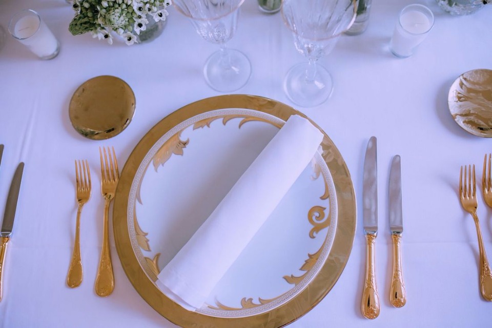 Gold place setting