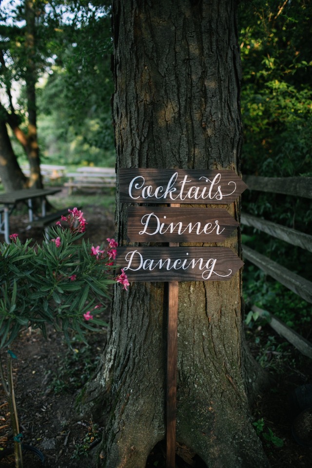 garden wedding reception sign